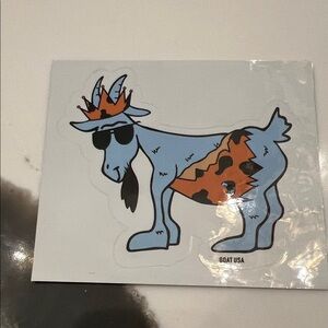 Goat Sticker with Crown and Sunglasses